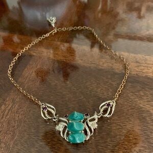 Gold & Turquoise Statement Choker Adjustable Necklace